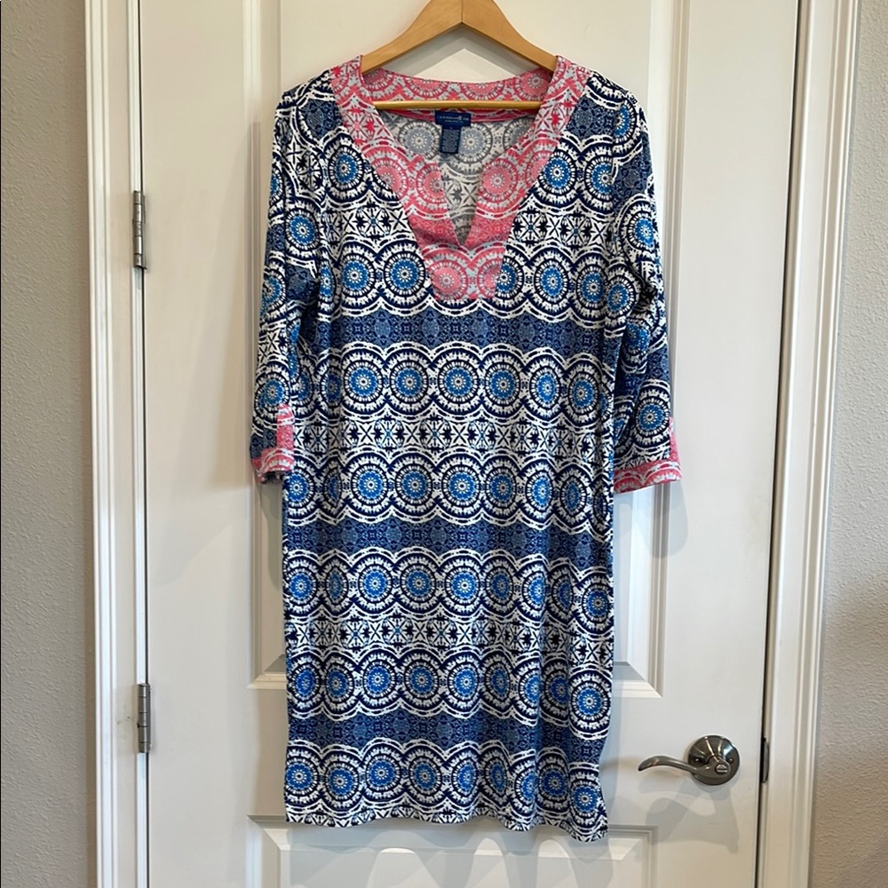 Caribbean Joe Blue and Pink Swim Coverup